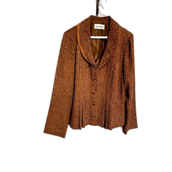 DANNY AND NICOLE Beaded Brocade Blazer Jacket Size M (?) Vintage - Picture 1 of 9